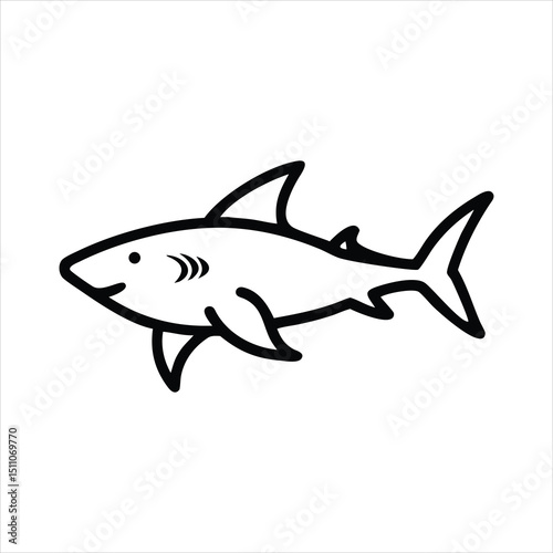 Shark Gliding Vector Artwork