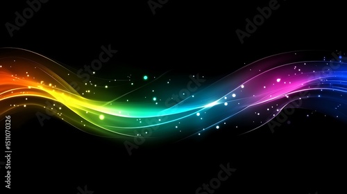 Abstract rainbow wave design