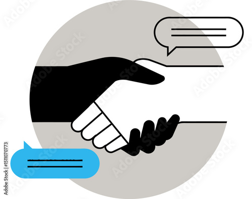 Handshake agreement deal partnership business collaboration communication success cooperation negotiation 100 vector art illustration