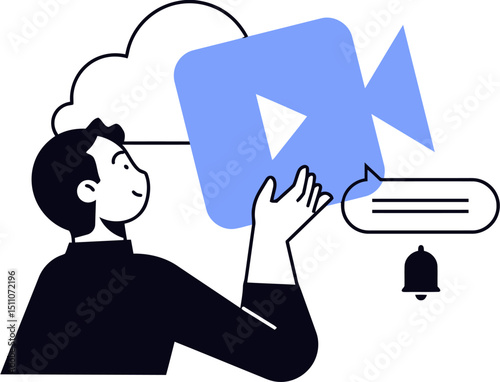 Video marketing strategy tips for business growth and online presence with content creation idea vector art illustration
