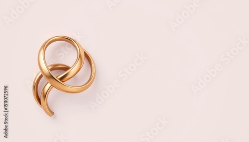 Elegant interlocking golden rings on a light background offering a sense of unity