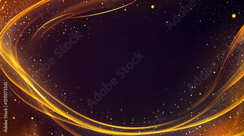 Abstract graphic with gold lines and glitter