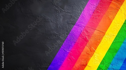 Rainbow stripes on dark textured background