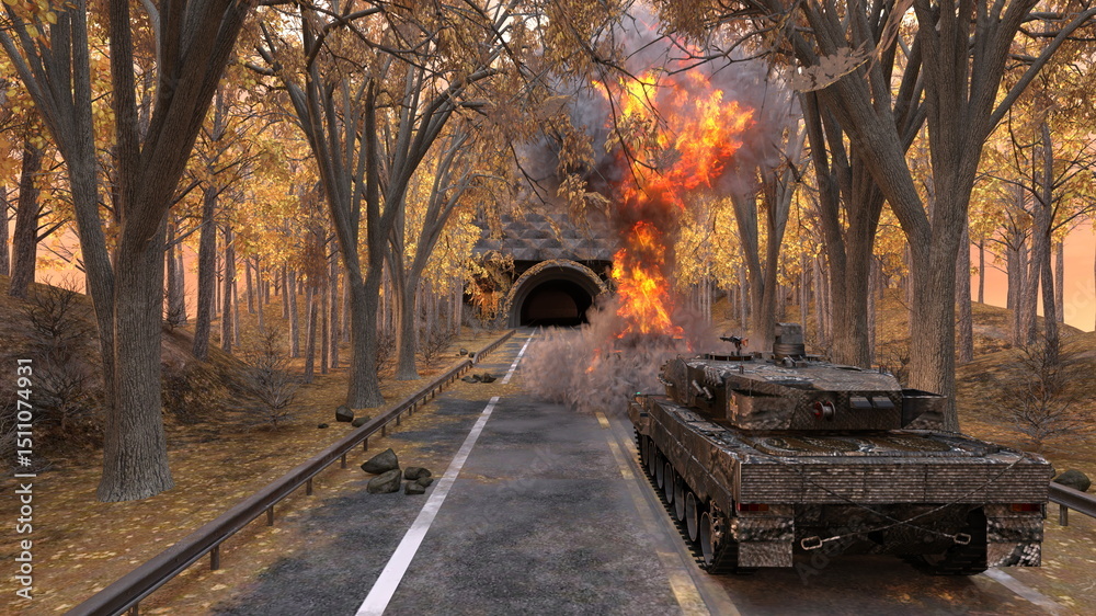 Naklejka premium 戦車 3DCGレンダリング