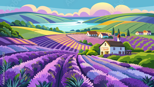 Lavender fileds cornwall england uk