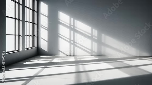 Sunlit Empty Room: Minimalist Interior Design Photography
