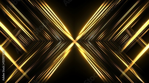 Golden light rays, symmetrical design