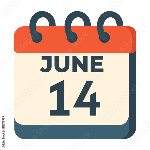 14 june calendar vector on white background
Vector calendar with date