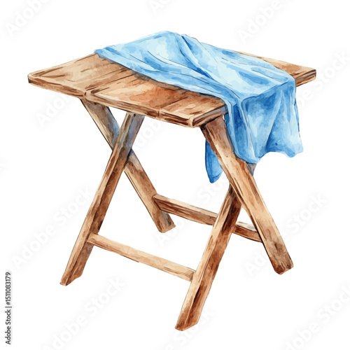 Wiping Table, watercolor clipart vector, high quality, isolated on a white background.
