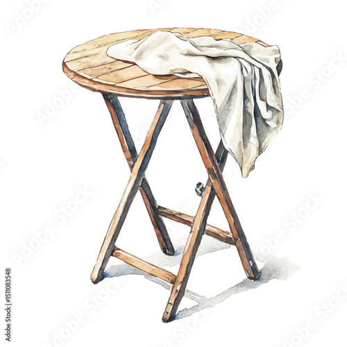 Wiping Table, watercolor illustration vector, high quality, isolated on a white background.