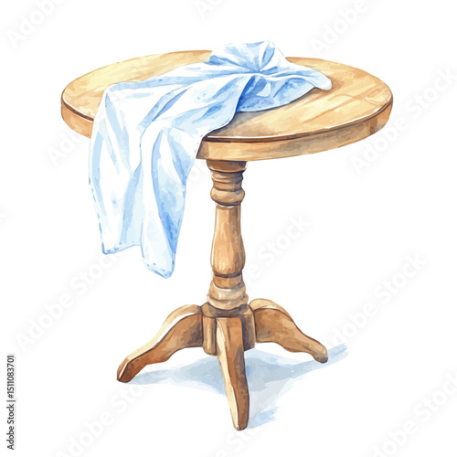 watercolor vector of Wiping Table, high quality, isolated on a white background.