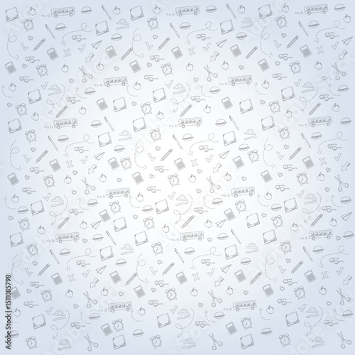 School accessories background with an abstract background