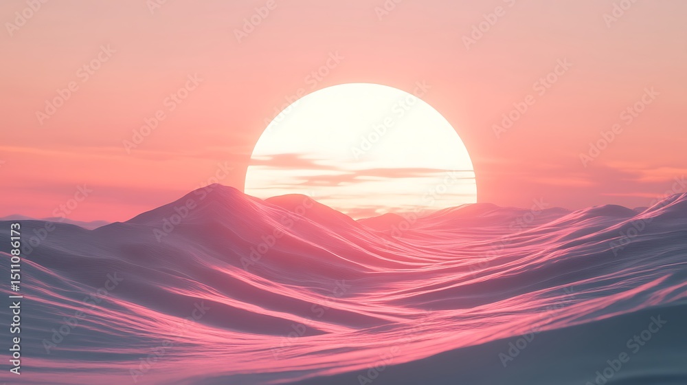 Fototapeta premium Sunrise over a serene landscape