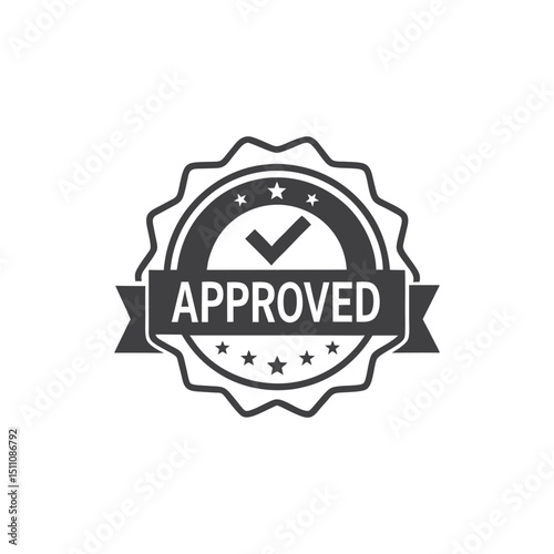 Approved product  badge style label vector design.