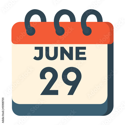 29 june calendar vector on white background
Vector calendar with date
