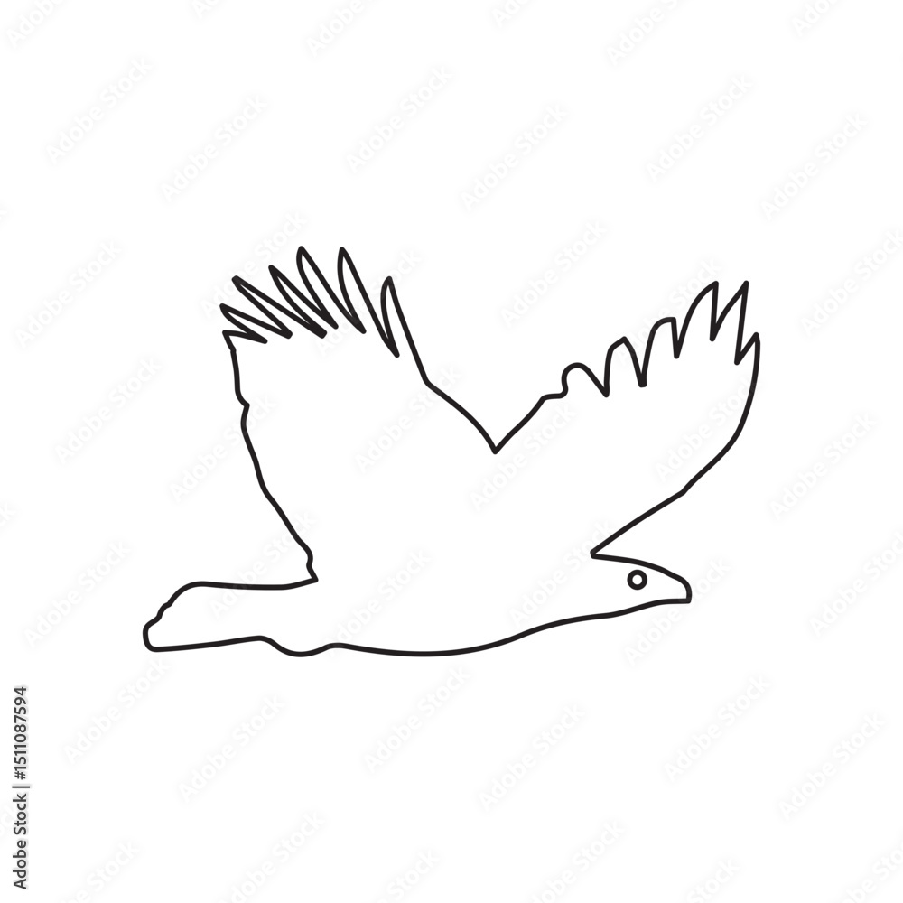 Naklejka premium Hawk line icon