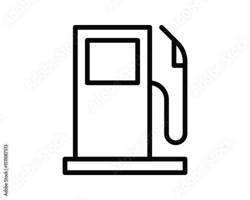 Minimalist icon depicting a gas pump, representing fuel, energy, and transportation. Useful for apps, maps, and environmental themes. Clean, simple, and universally recognizable.