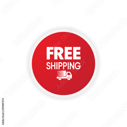 Free shipping vector badge, label, marketing icon, button style design.