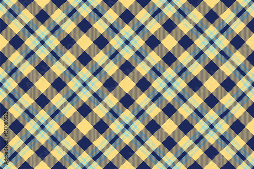 Vibrant yellow and navy blue plaid pattern.  Perfect for textile design, apparel, website backgrounds, or packaging.  This classic check design offers a fresh, modern feel.