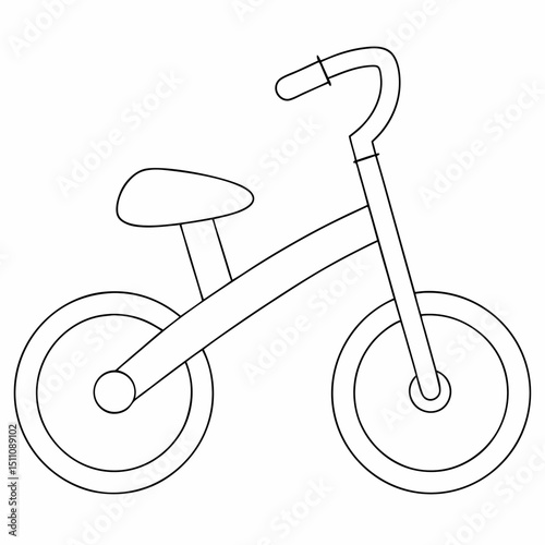Bicycle coloring page simple and minimal line art illustration on white background
