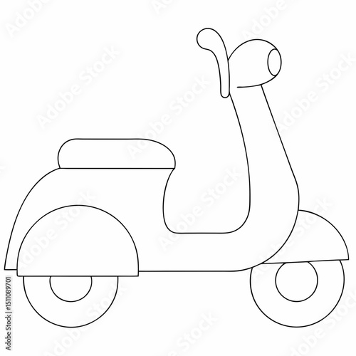 Scotty coloring page simple and minimal line art illustration on white background