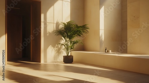 Minimalist sunlit interior