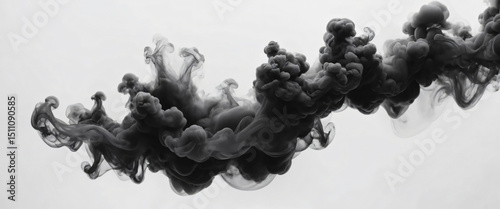 Smoky Ink Clouds Suspended in Liquid