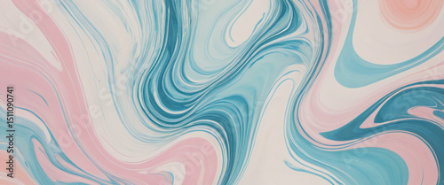 Ink Marbling Abstract with Subtle Color Blends