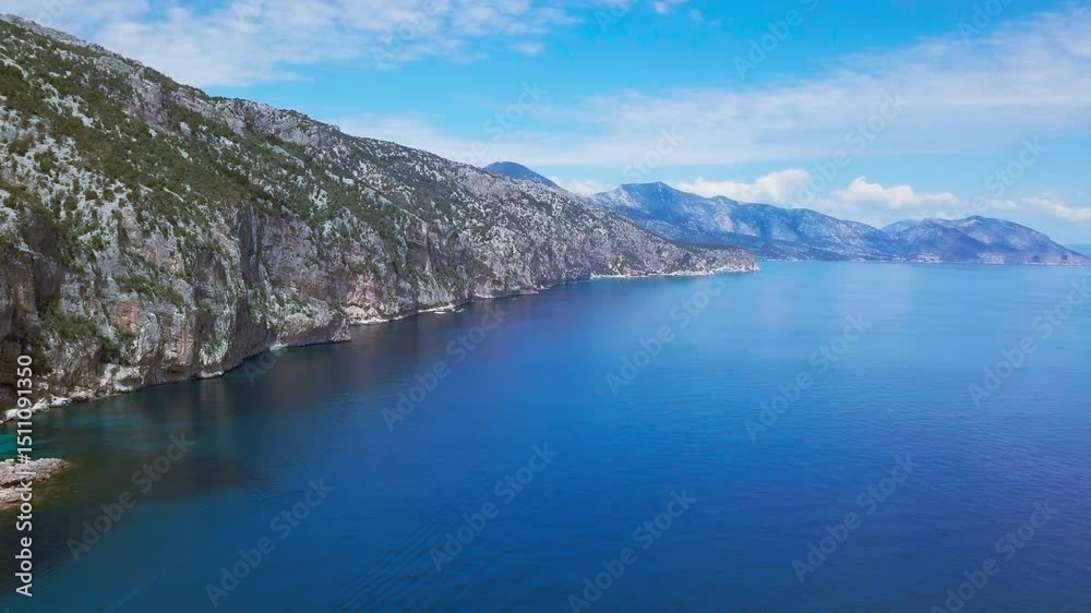 Drone Glides Along Sardinian Coastline – Sardegna, Italy – May 19, 2018