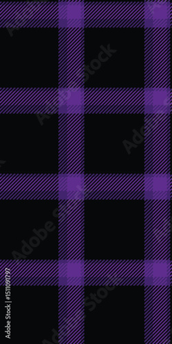 Menu texture check pattern, good plaid tartan vector. Occupation textile background fabric seamless in violet and black colors.