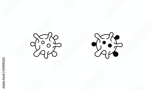 Viru icons set Line and Glyph black vector icon stock illustration