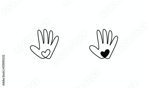 Volunteer  icons set Line and Glyph black vector icon stock illustration