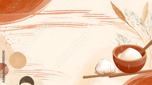 Beige and terracotta abstract food art