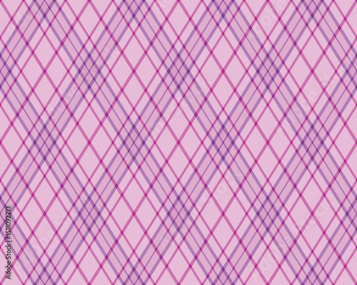 Elegant diagonal plaid pattern in soft pink and purple hues.  Perfect for textile designs, backgrounds, and website templates.  This delicate texture evokes feelings of femininity and sophistication.