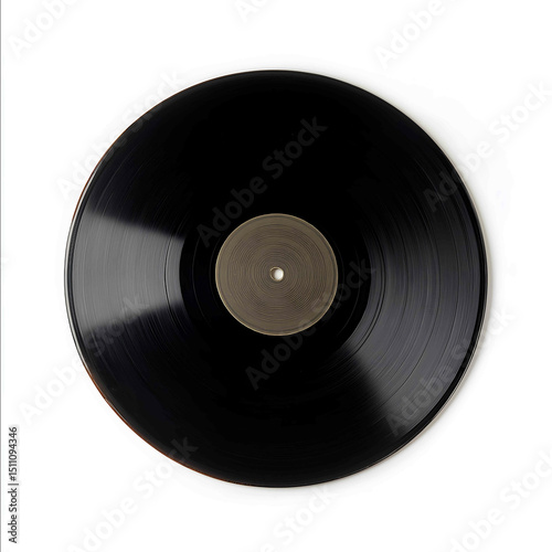 Vintage vinyl record in sleeve isolated on white background