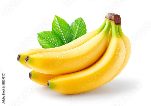 Fruit a banana isolated on a white background with full depth of field in focus and very sharp