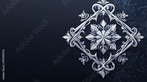Silver snowflake, ornate design