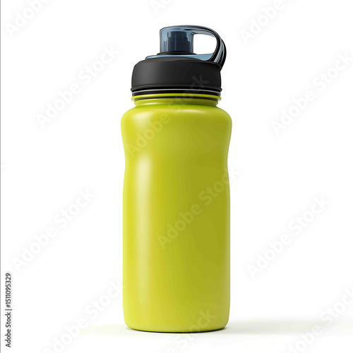 Sports water bottle with spout isolated on white background