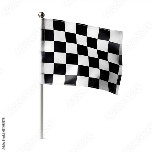 finish flag on transparent background isolated on white background ultrabright