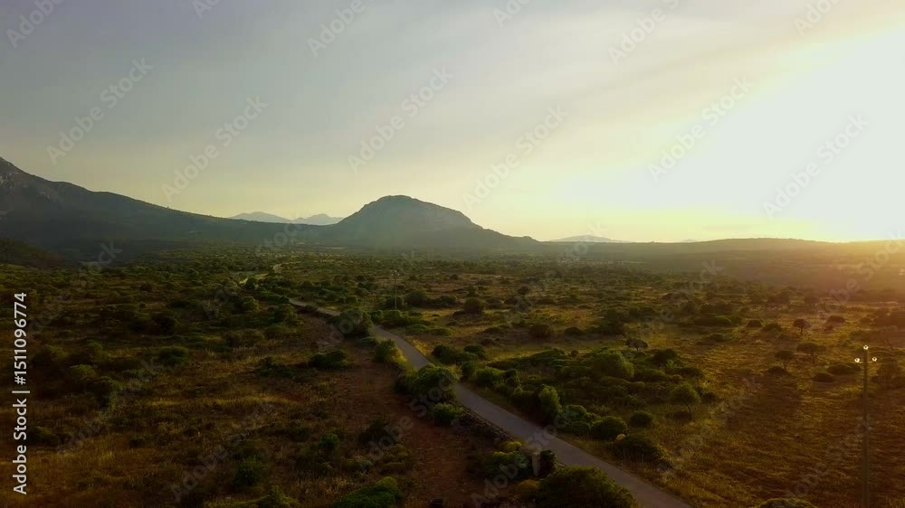 Sunset Over Inland Hills Near Cala Gonone – Sardegna, Italy – May 19, 2018