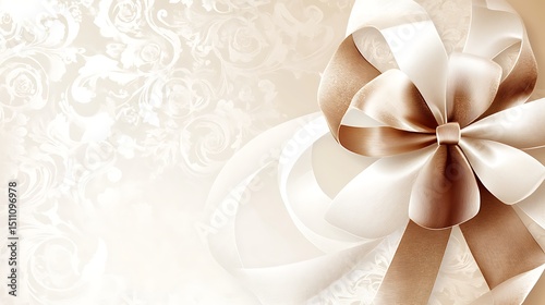 Elegant cream and beige ribbon bow