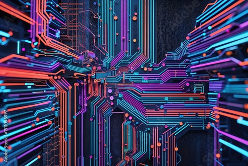 Modern Mesh Background with Dynamic Technology Lines Design