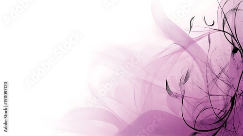 Abstract floral design in soft purple hues