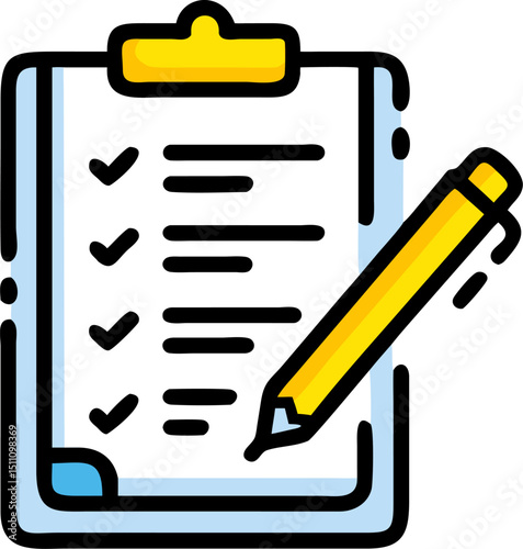 Checklist clipboard with pencil planning to do list task management