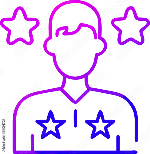 Top rated employee profile icon design stars achievement