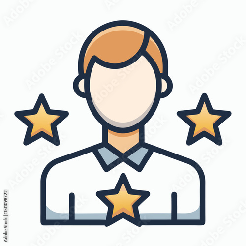 Top rated employee profile icon illustration design