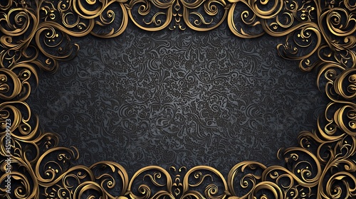 Ornate gold frame on dark background (6)