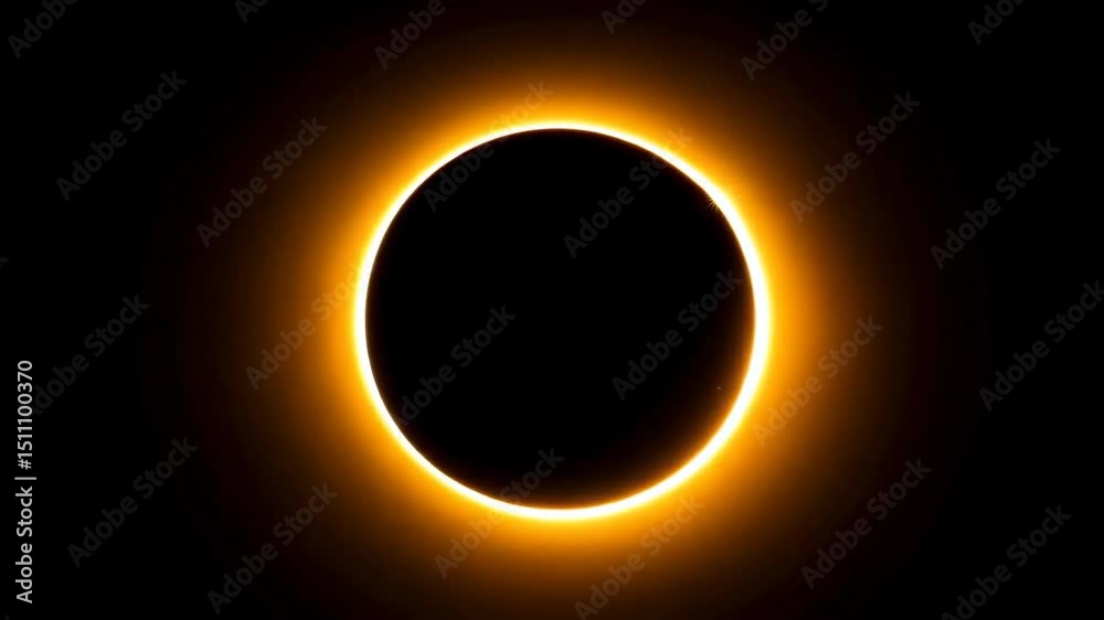Dramatic total solar eclipse with a brilliant corona shining in deep black space, scientific astronomical phenomenon, darkness