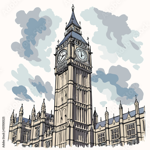 big ben london uk vector