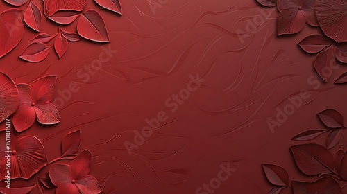 Red floral textured background